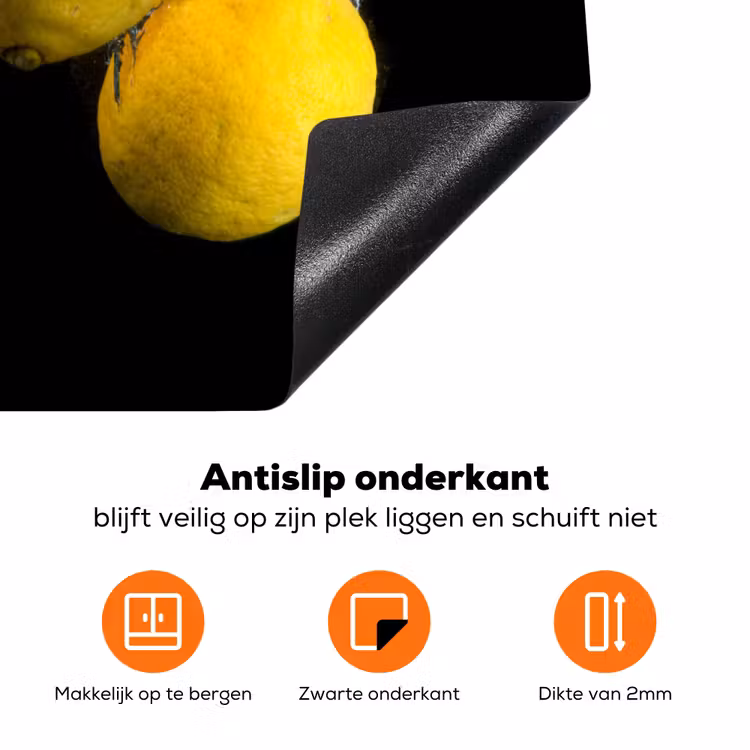 Citroenen in de Schijnwerpers Inductie beschermer vinyl 3mm klein -zzzzzzz-td-onderkant