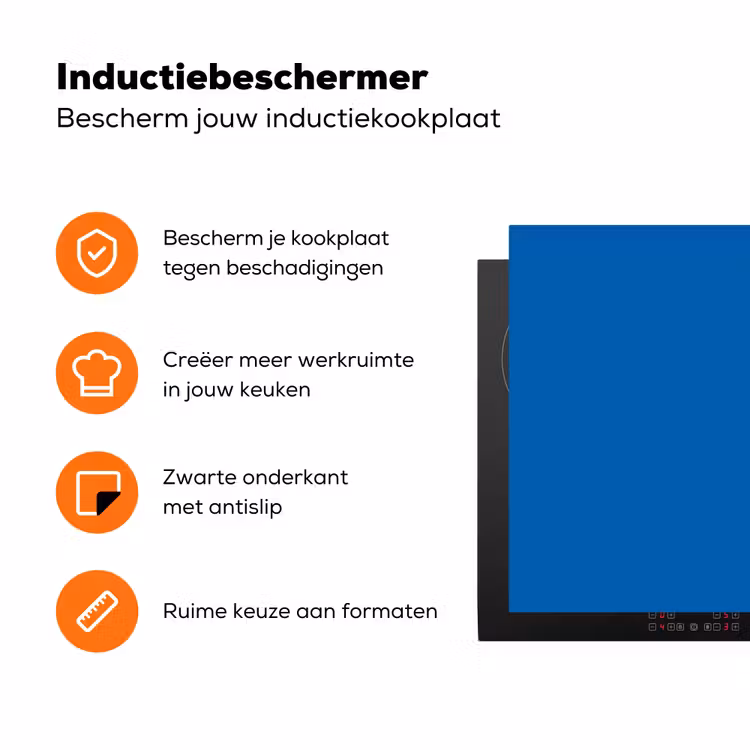 Classic - Azure - Blauw Inductie beschermer vinyl 3mm klein 276 -zzzzzzz-td-ups