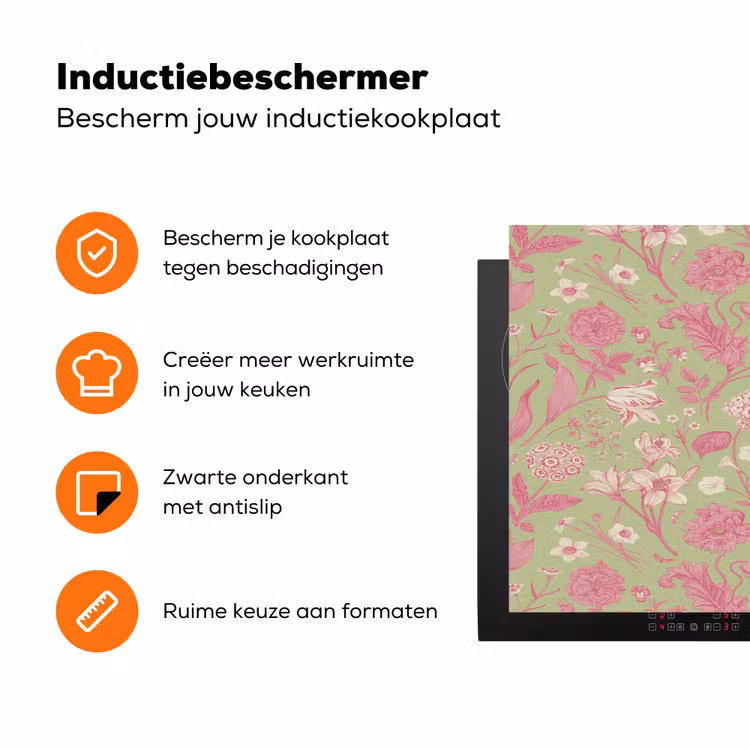 Classic - Pink - Mint Inductie beschermer vinyl 3mm klein 276 -zzzzzzz-td-ups