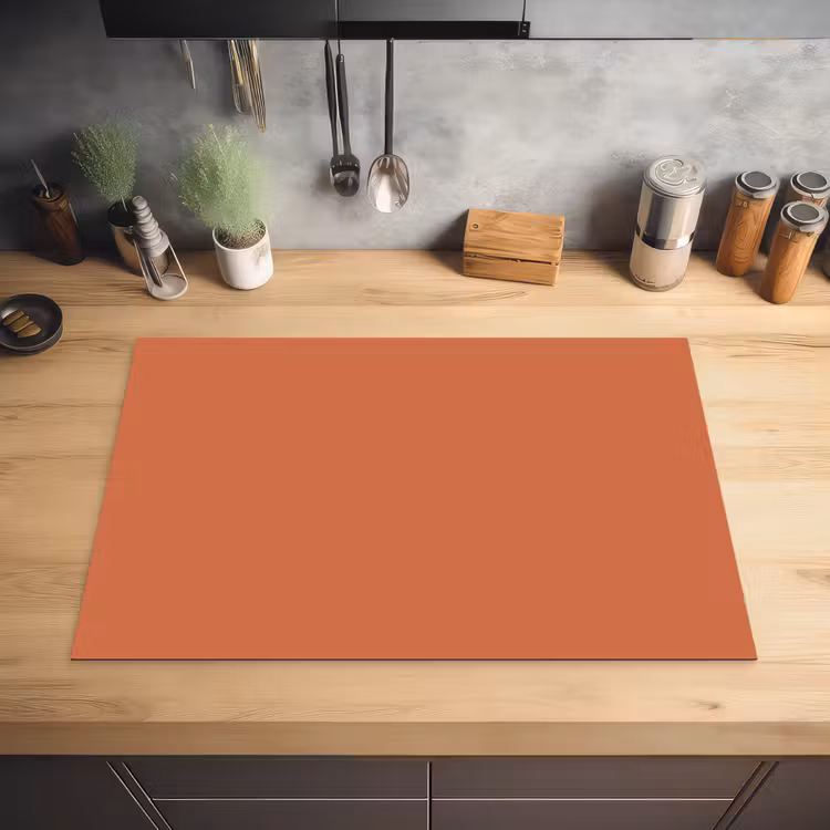 Classic - Terracotta - Oranje Inductie beschermer vinyl 3mm klein 276 -sfeer5