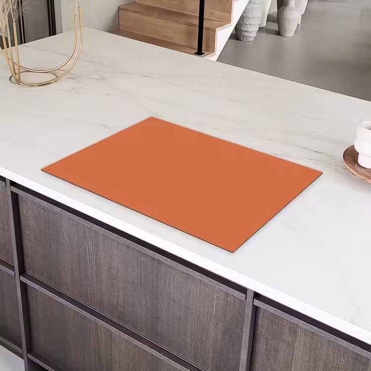Classic - Terracotta - Oranje Inductie beschermer vinyl 3mm klein 276 -sfeer8