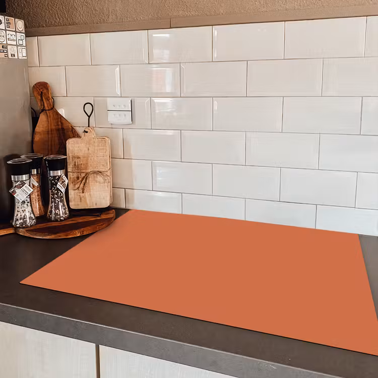 Classic - Terracotta - Oranje Inductie beschermer vinyl 3mm klein 276 -sfeer3