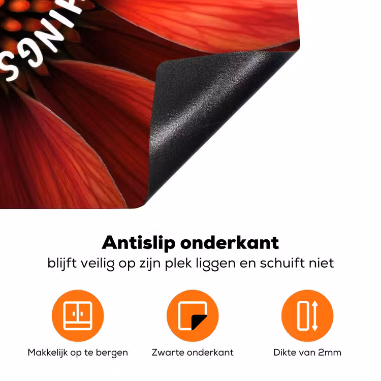 Close up - Bloem - Quote - Rood Inductie beschermer vinyl 3mm klein -zzzzzzz-td-onderkant