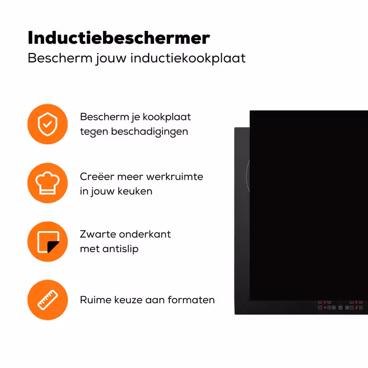 Close-up - Maan - Wit - Textuur Inductie beschermer vinyl 3mm klein -zzzzzzz-td-ups