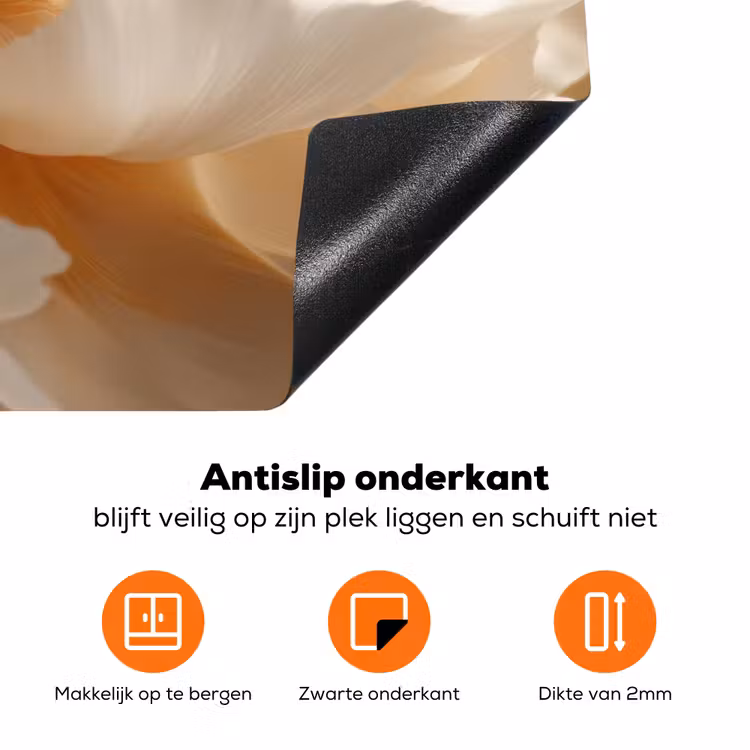 Close up - Pioenroos - Wit Inductie beschermer vinyl 3mm klein -zzzzzzz-td-onderkant