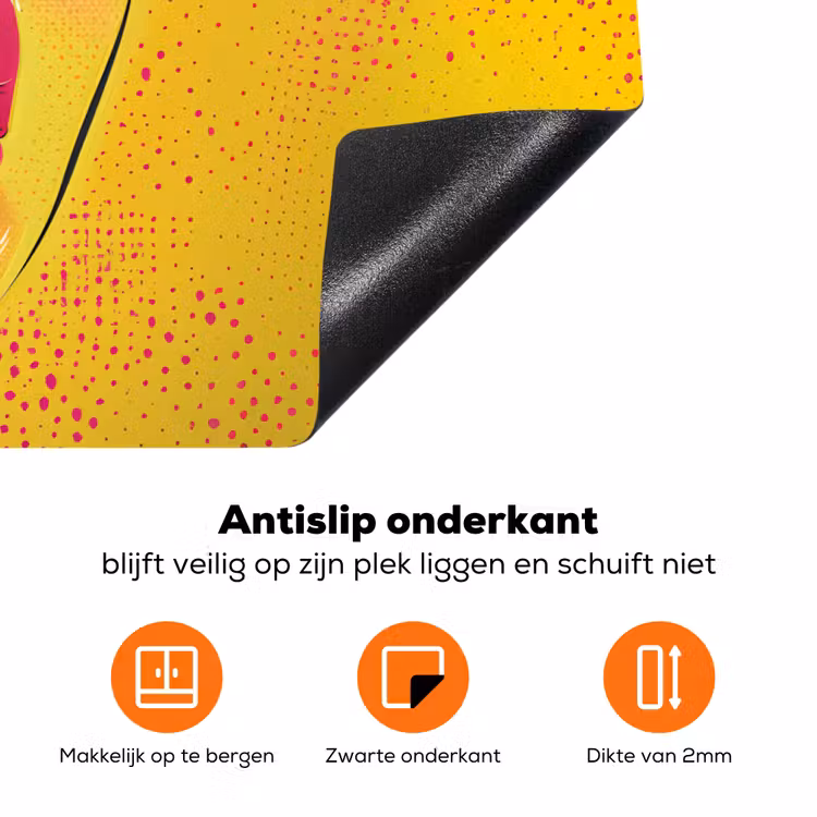 Close-up - Vrouwengezicht - Stippen - Geel Inductie beschermer vinyl 3mm klein -zzzzzzz-td-onderkant