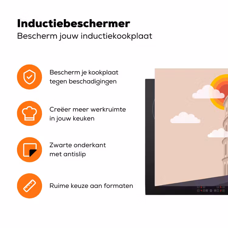 Colosseum - Zonsopgang - Rome - Architectuur - Beige Inductie beschermer vinyl 3mm klein -zzzzzzz-td-ups