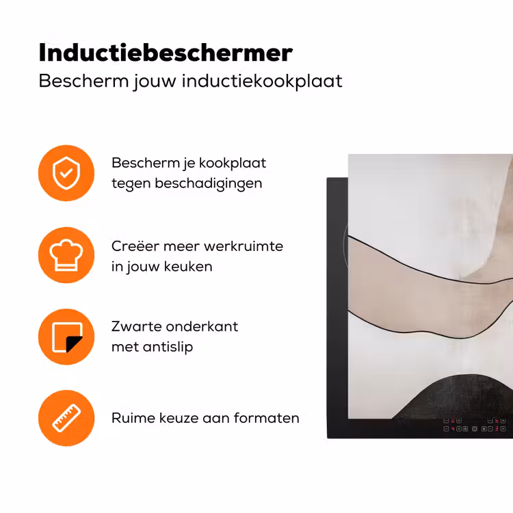 Contourlijnen - Abstracte landschap Inductie beschermer vinyl 3mm klein -zzzzzzz-td-ups