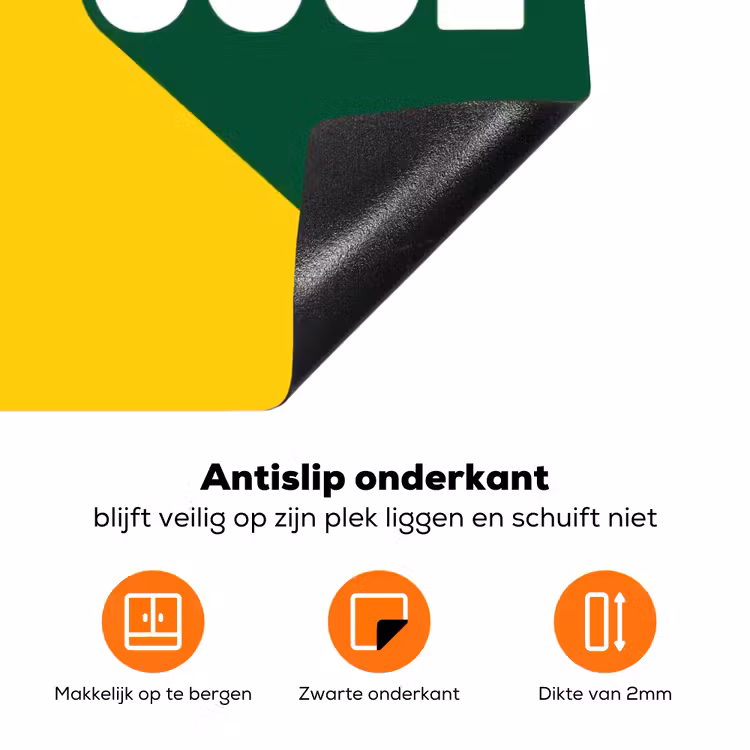 Cool - Geel - Groen Inductie beschermer vinyl 3mm klein -zzzzzzz-td-onderkant