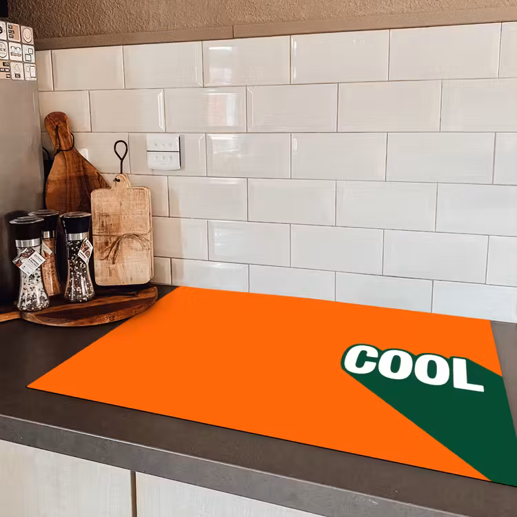 Cool - Oranje - Groen Inductie beschermer vinyl 3mm klein -sfeer3