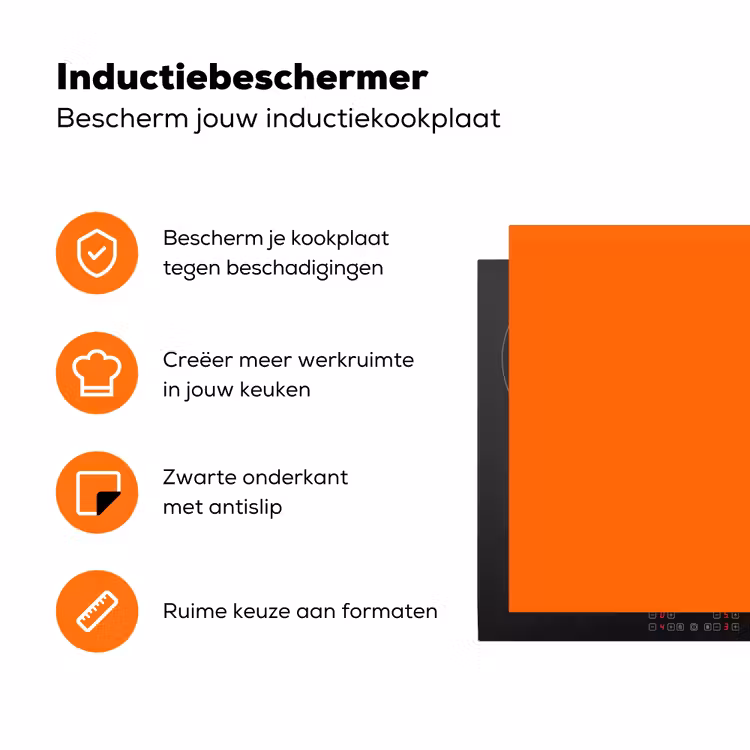 Cool - Oranje - Groen Inductie beschermer vinyl 3mm klein -zzzzzzz-td-ups