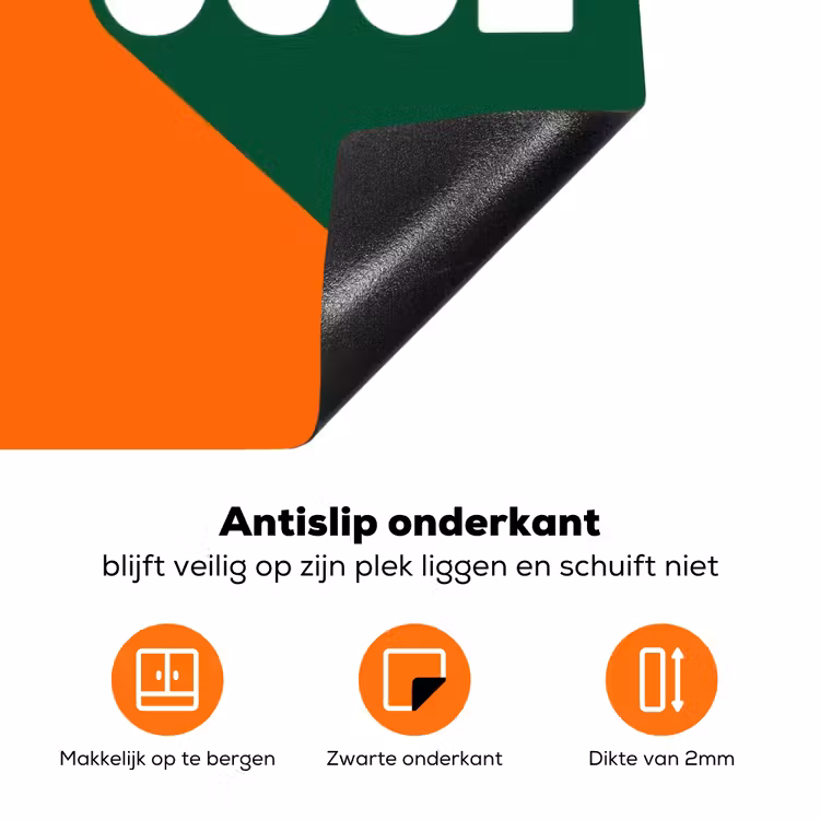 Cool - Oranje - Groen Inductie beschermer vinyl 3mm klein -zzzzzzz-td-onderkant
