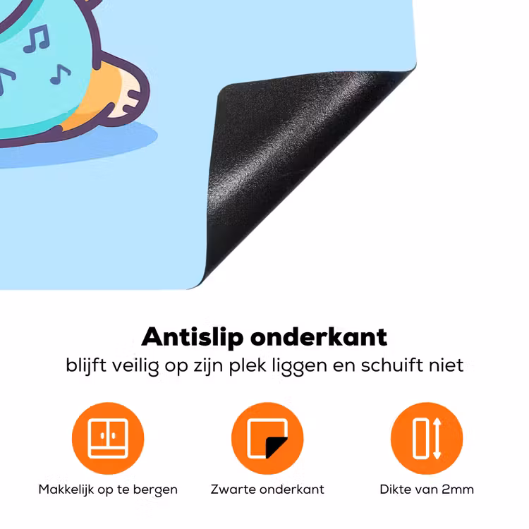 Corgi - Koptelefoon - Blauw - Muzieknoten Inductie beschermer vinyl 3mm klein -zzzzzzz-td-onderkant