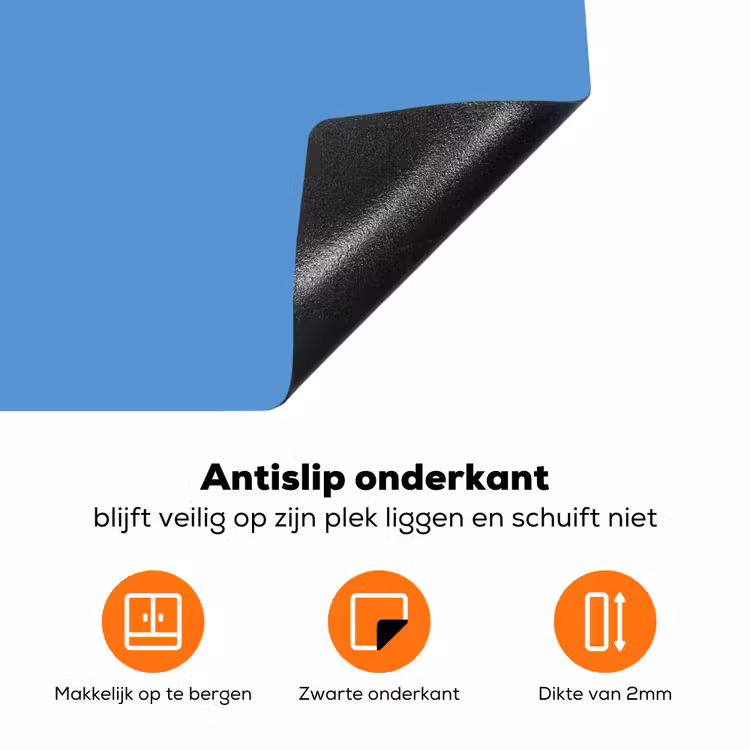 Cornflower - Blue - Blauw Inductie beschermer vinyl 3mm klein 276 -zzzzzzz-td-onderkant