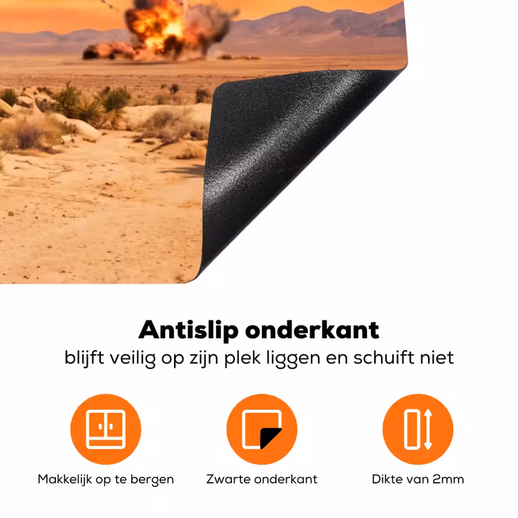 Inductiebeschermer - Cowboy - Paard - Woestijn - Cowboy - Paard - Woestijn Inductie beschermer vinyl 3mm klein
