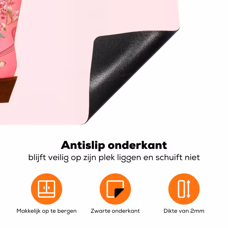 Cowboylaarzen - Roze - Boeket - Bloemen Inductie beschermer vinyl 3mm klein -zzzzzzz-td-onderkant
