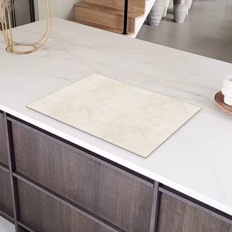 Crème - Egaal - Beton Inductie beschermer vinyl 3mm klein 276 -sfeer8