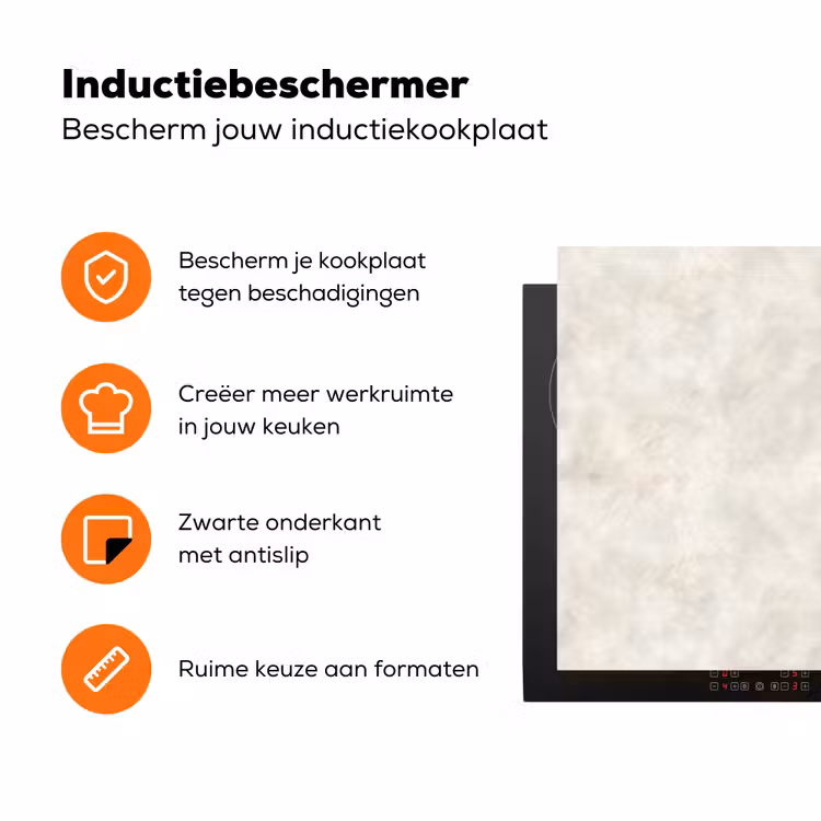 Crèmebeige - Marmer - Aders Inductie beschermer vinyl 3mm klein 276 -zzzzzzz-td-ups