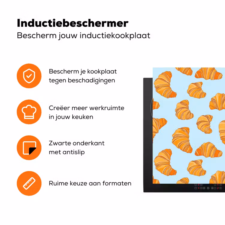 Croissant - Speels - Blauw Inductie beschermer vinyl 3mm klein 276 -zzzzzzz-td-ups