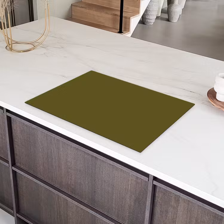 Dark - Olive - Groen Inductie beschermer vinyl 3mm klein 276 -sfeer8