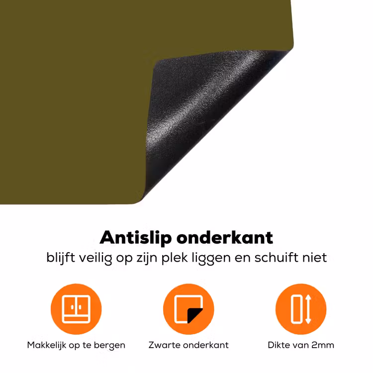 Dark - Olive - Groen Inductie beschermer vinyl 3mm klein 276 -zzzzzzz-td-onderkant