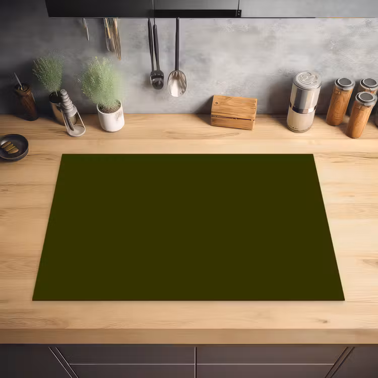 Dark  - Olive - Groen Inductie beschermer vinyl 3mm klein 276 -sfeer5