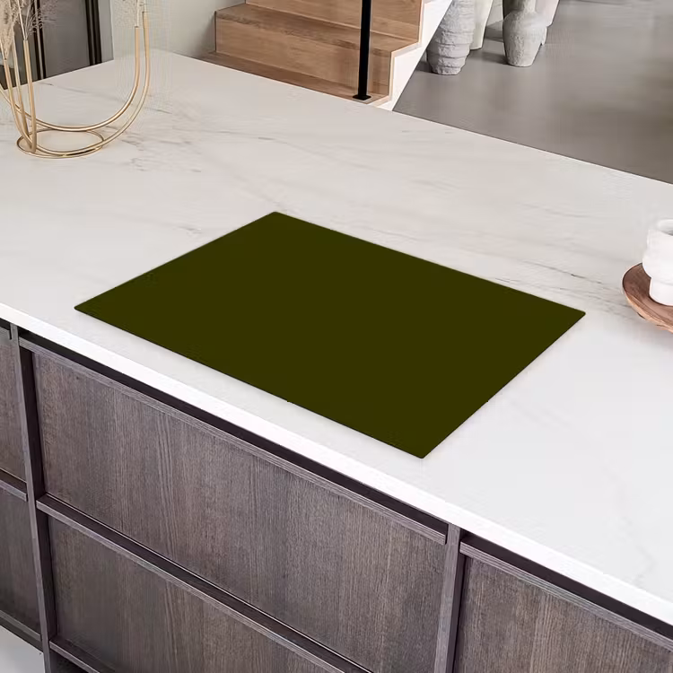 Dark  - Olive - Groen Inductie beschermer vinyl 3mm klein 276 -sfeer8