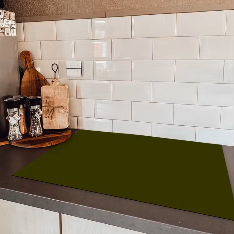 Dark  - Olive - Groen Inductie beschermer vinyl 3mm klein 276 -sfeer3