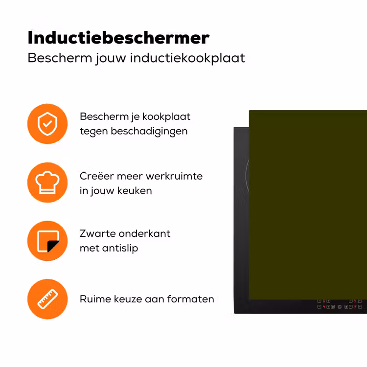 Dark  - Olive - Groen Inductie beschermer vinyl 3mm klein 276 -zzzzzzz-td-ups