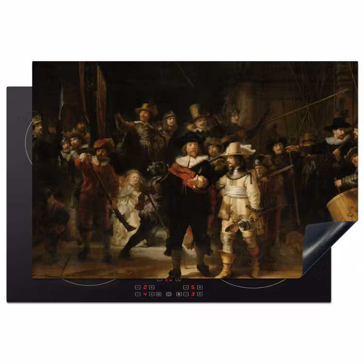 De Nachtwacht - Kunst - Oude meesters - Rembrandt Inductie beschermer vinyl 3mm klein -3d