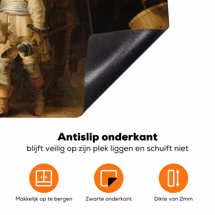 De Nachtwacht - Kunst - Oude meesters - Rembrandt Inductie beschermer vinyl 3mm klein -zzzzzzz-td-onderkant