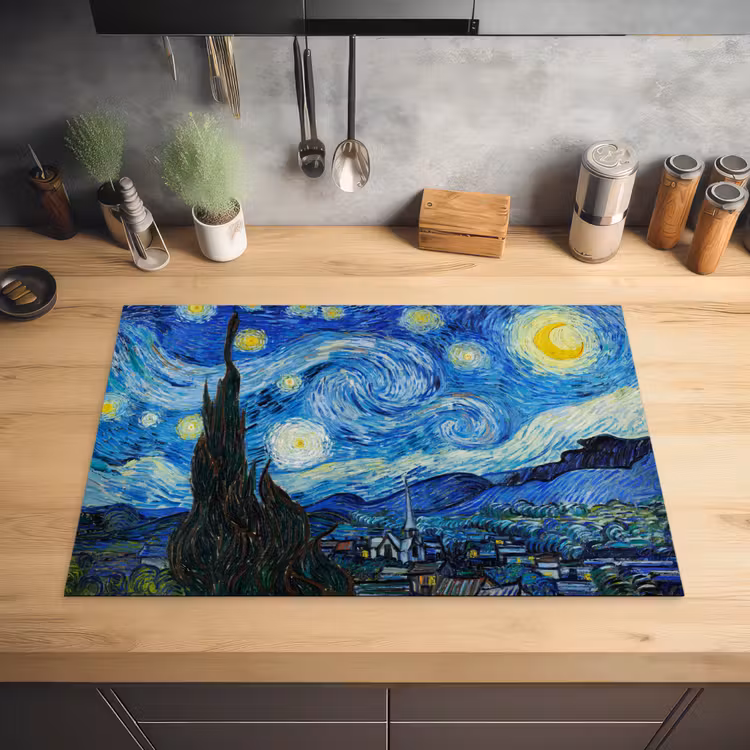 De sterrennacht - Vincent van Gogh Inductie beschermer vinyl 3mm klein -sfeer5