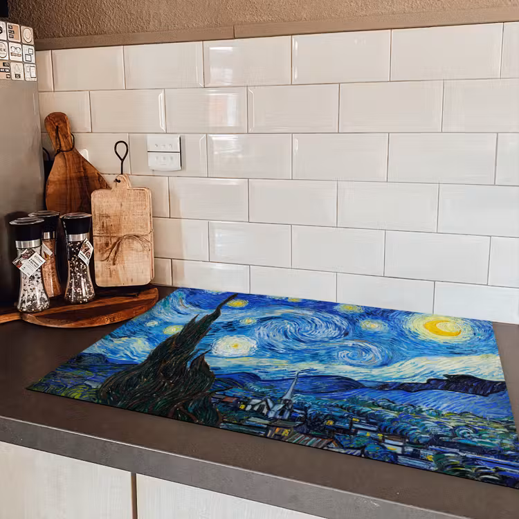 De sterrennacht - Vincent van Gogh Inductie beschermer vinyl 3mm klein -sfeer3