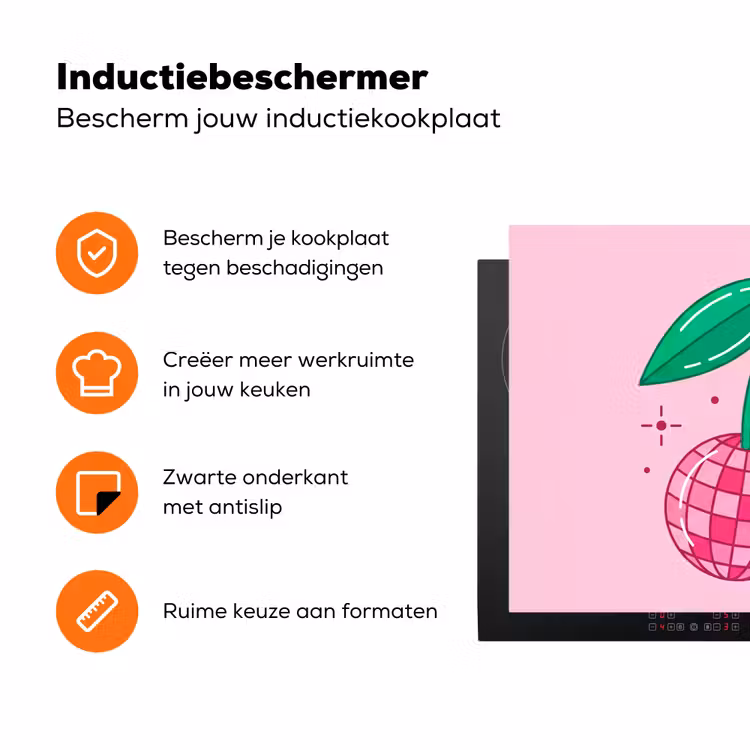 Decoratie - Disco-bal - Feest - Roze Inductie beschermer vinyl 3mm klein -zzzzzzz-td-ups