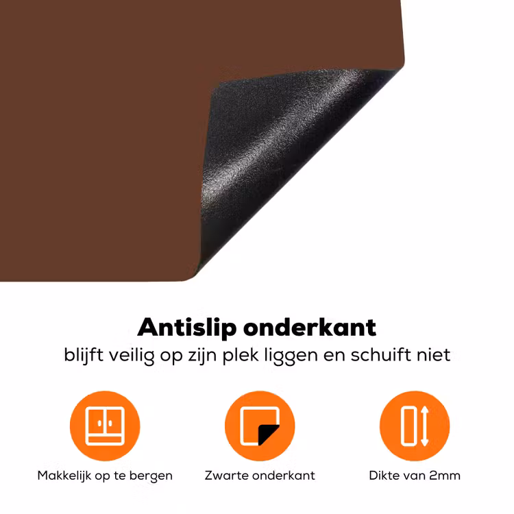 Deep - Clay - Brown - Bruin Inductie beschermer vinyl 3mm klein 276 -zzzzzzz-td-onderkant