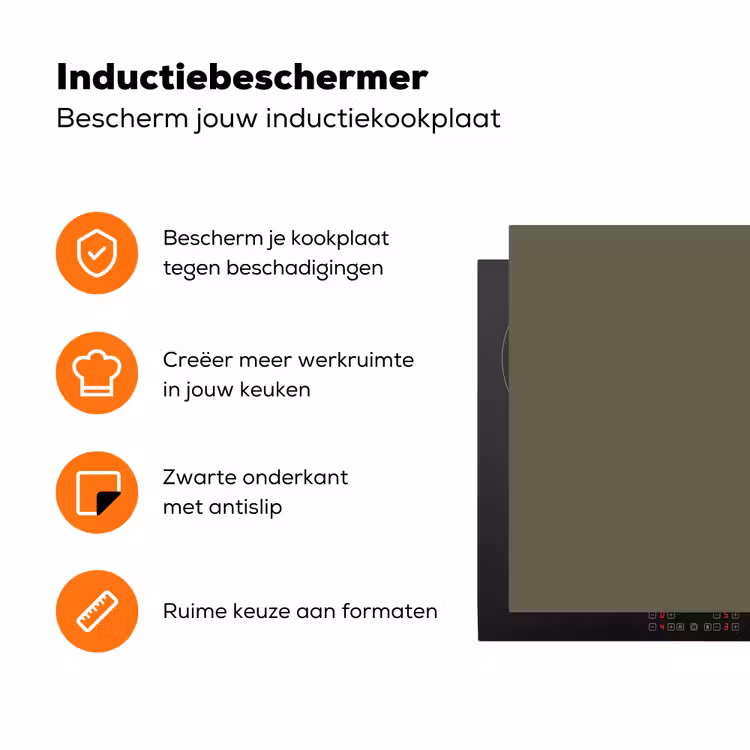 Deep - Khaki - Groen Inductie beschermer vinyl 3mm klein 276 -zzzzzzz-td-ups