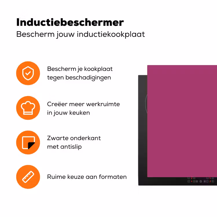 Deep - Magenta - Paars Inductie beschermer vinyl 3mm klein 276 -zzzzzzz-td-ups