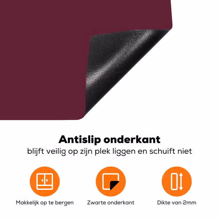 Deep - Plum - Paars Inductie beschermer vinyl 3mm klein 276 -zzzzzzz-td-onderkant