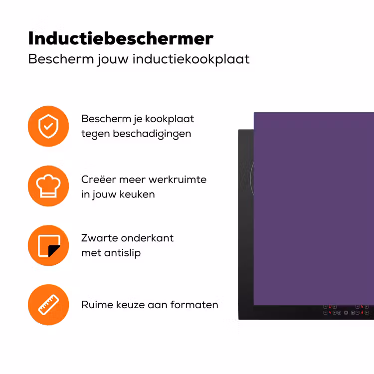 Deep - Plum - Paars Inductie beschermer vinyl 3mm klein 276 -zzzzzzz-td-ups