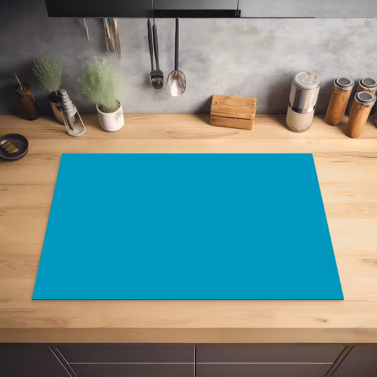 Deep - Turquoise - Turkoois Inductie beschermer vinyl 3mm klein 276 -sfeer5