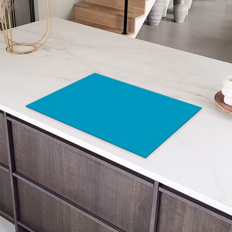 Deep - Turquoise - Turkoois Inductie beschermer vinyl 3mm klein 276 -sfeer8
