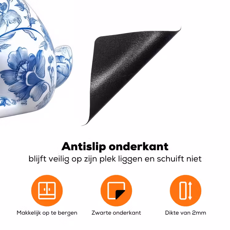 Delftsblauw - Haasje - Wit Inductie beschermer vinyl 3mm klein -zzzzzzz-td-onderkant