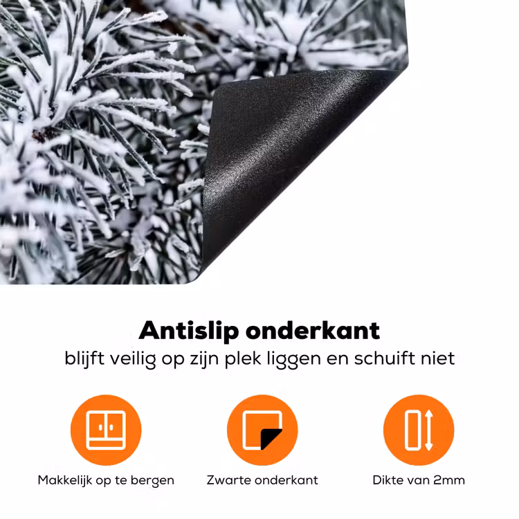 Dennenappel - Tak - Sneeuw - Winter - Sfeervol Inductie beschermer vinyl 3mm klein -zzzzzzz-td-onderkant