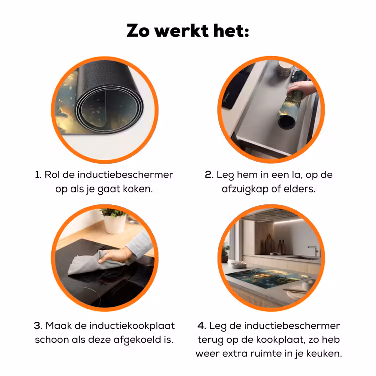 Dennensprookje - Rendier - Nacht Inductie beschermer vinyl 3mm klein -zzzzzzz-td-werking