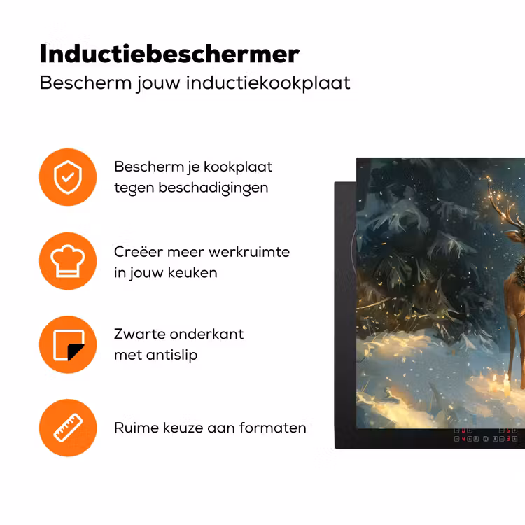 Dennensprookje - Rendier - Nacht Inductie beschermer vinyl 3mm klein -zzzzzzz-td-ups