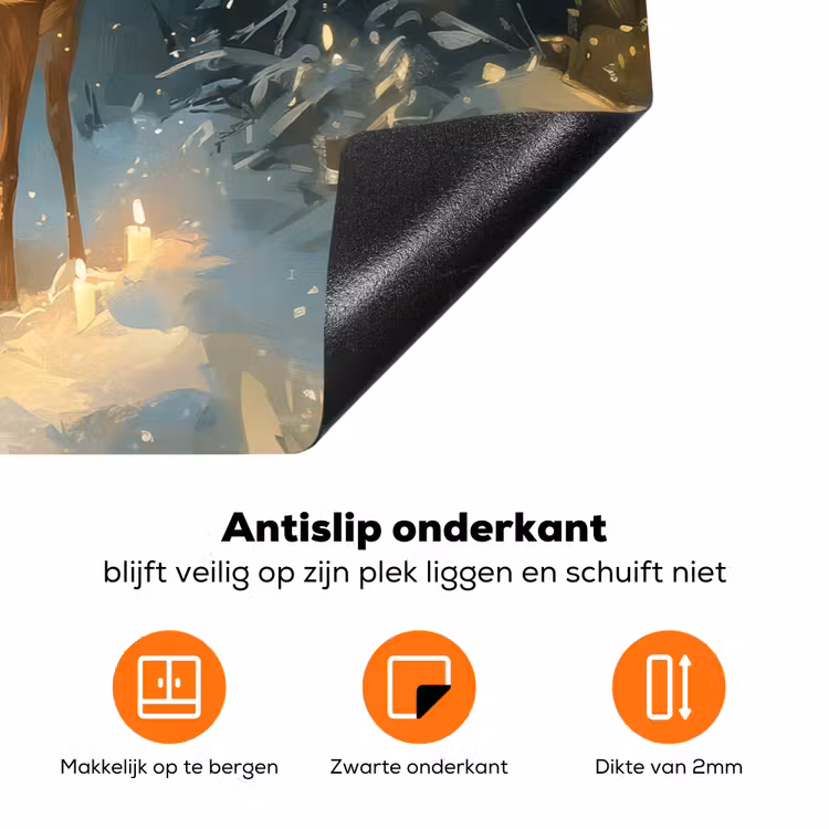 Dennensprookje - Rendier - Nacht Inductie beschermer vinyl 3mm klein -zzzzzzz-td-onderkant