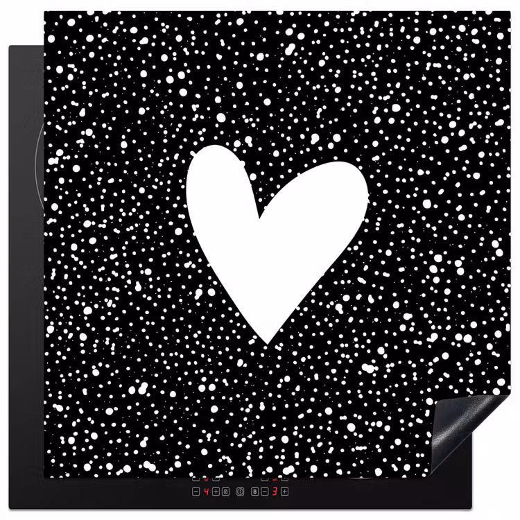 Design - Liefde - Hartje Inductie beschermer vinyl 3mm middel -3d