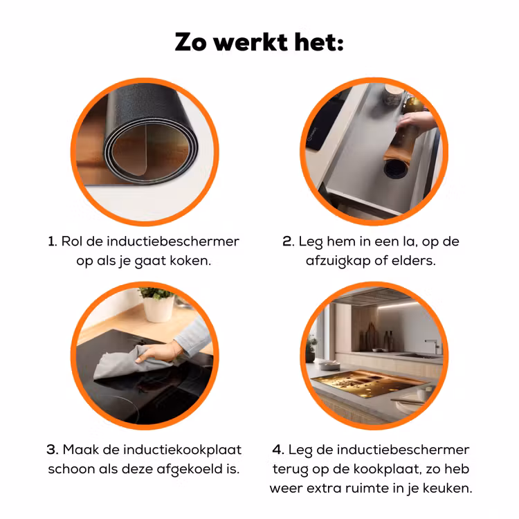 Dessert - Chocolade - Zoet - Eten Inductie beschermer vinyl 3mm klein -zzzzzzz-td-werking