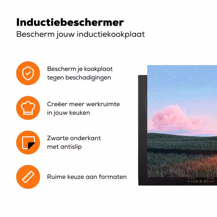 Inductiebeschermer - Deur - Fantasie - Ruimte - Deur - Fantasie - Ruimte Inductie beschermer vinyl 3mm klein