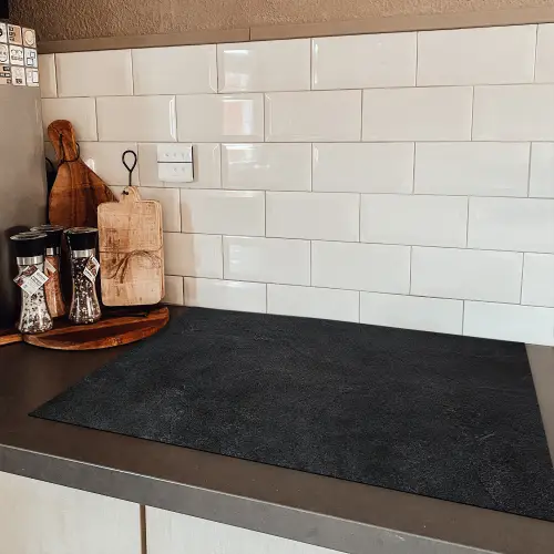 Diep Antraciet Textuur Inductie beschermer vinyl 3mm klein -sfeer3